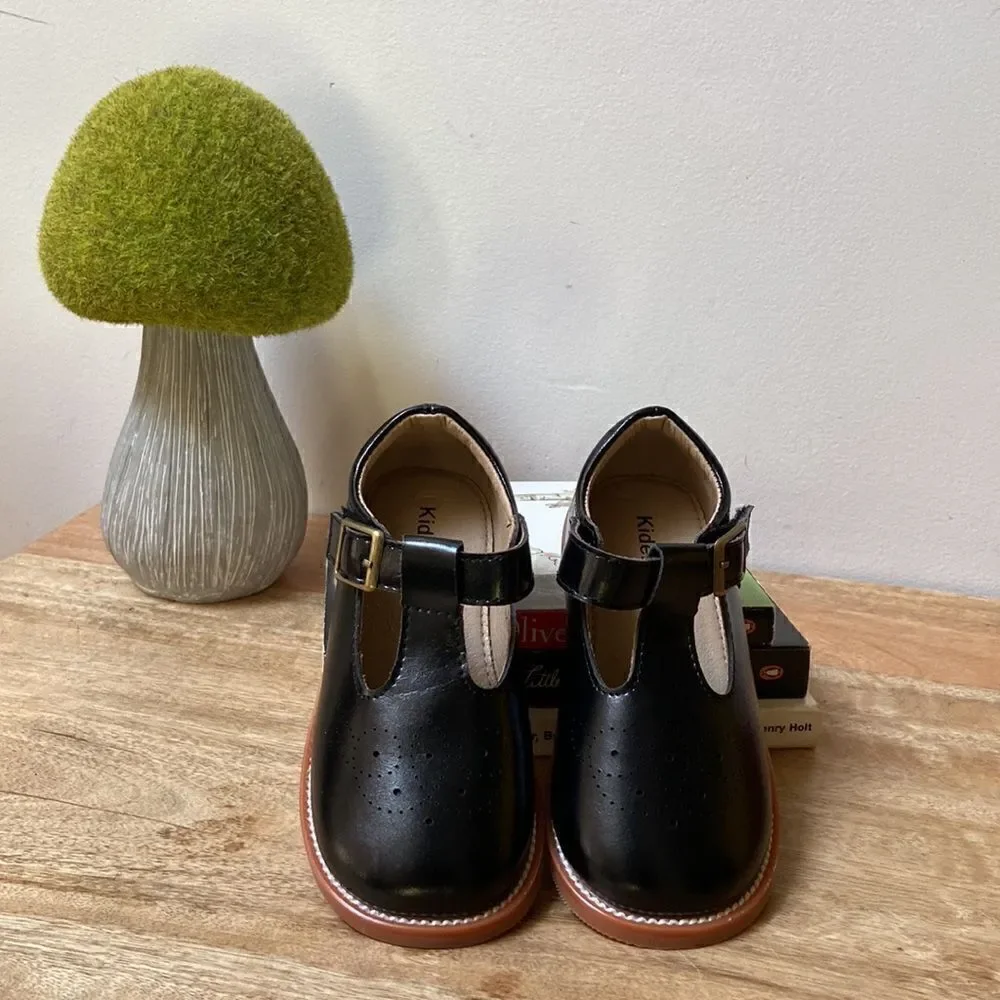 Kiderence Girls Flat Dress Shoes School Oxfords Mary Jane Black Shoe New